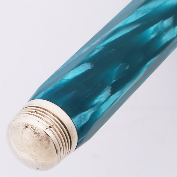 Montegrappa Symphony Fountain Pen - Blue Marble, Sterling Trim